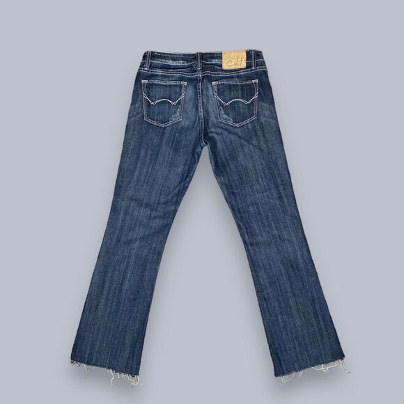 Cult of Individuality Jeans 29 Blue Bootcut Distressed Raw Hem Fray Boho 32x30.5 - Picture 4 of 10